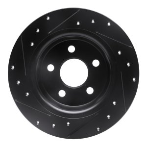 Ford Transit Connect Brake Rotor (1) - Rear Right - R1 Concepts - Drilled & Slotted - Black - `18-`23